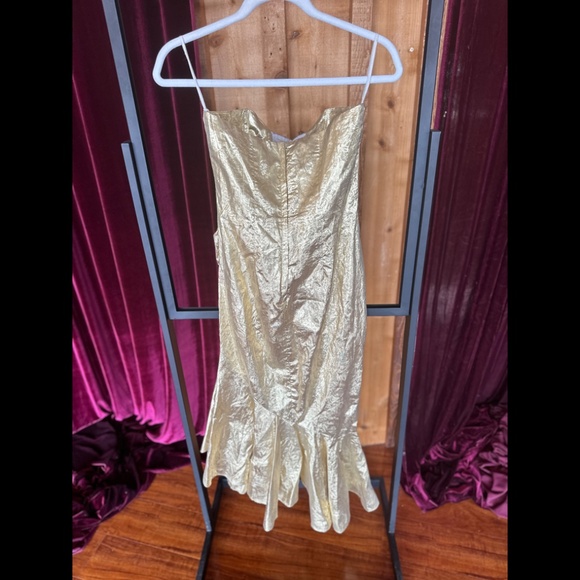 Fabulous Strapless Vintage 1980s L.A. GLO Krinkly dress with sequins - Picture 2 of 4